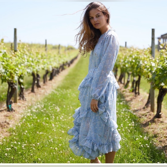 senlis Dresses & Skirts - SENLIS Blue Long Sleeve Dress Sz M